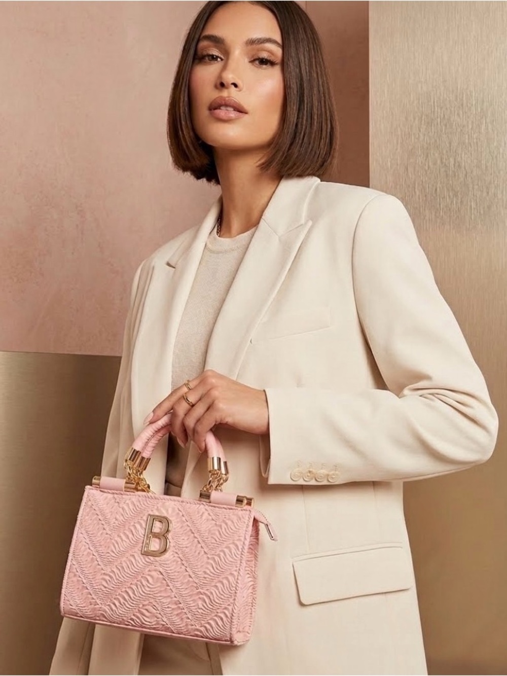 bebe Blush Nola Mini Satchel with Gold Accents MSRP $99